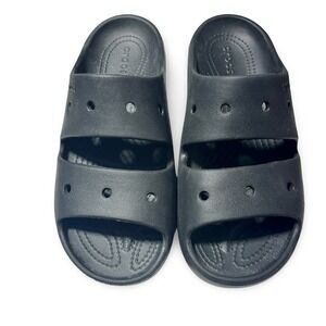 Crocs Unisex M 8‎ W 10 Black Slides Sandals Comfort Slip On Casual Shoes